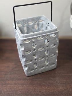 Privilege Gray Square Cement Lantern