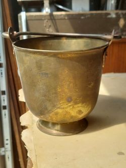 Vintage large brass bucket
