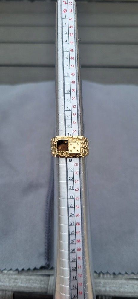 14k Solid Gold Dice Nugget Ring