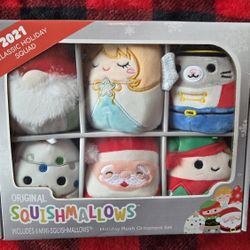 2021 "NEW" Squishmallows Classic Holiday Squad Ornaments 
