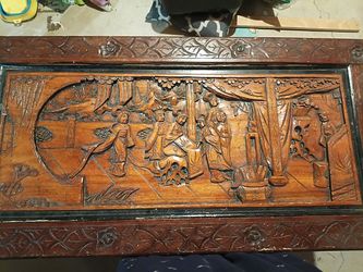 Antique Hand-Carved Wooden Chest
