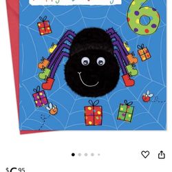 6th Birthday Card Spider