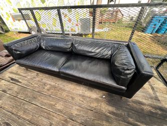 Black Leather Sofa Couch Sectional
