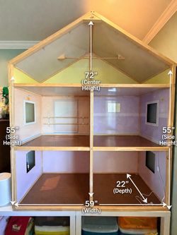 Large Wooden Dollhouse + Our Generation Dolls + Furniture LOT (18” Dolls) – Tons of Accessories