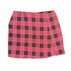 Motel Rocks Pelmet Mini Skirt Red & Black Winter Plaid Size Small NEW