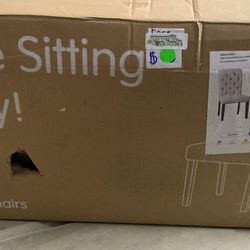 Gray Button Tufted Dinning chairs Set of 2 new in Box