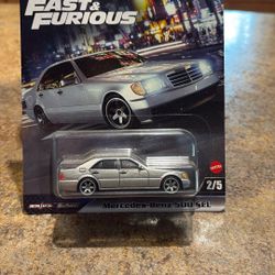 HOT WHEELS PREMIUM FAST & FURIOUS MERCEDES-BENZ 500 SEL Silver