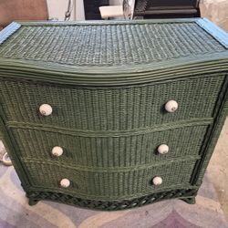  wicker rattan solid wood dresser 