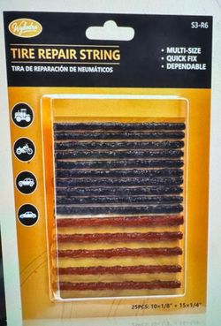 15 Piece Multi Size Tire Plugs, Vulcanizing Tire Patches Fix a Flat Tire, Standard Heavy Duty Tire Plug, Repair Tubeless