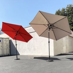 BRAND NEW $70 Patio Umbrella Set (10 FT Umbrella and 26lbs Weight Base) Tilt Crank, Outdoor Garden Market 
