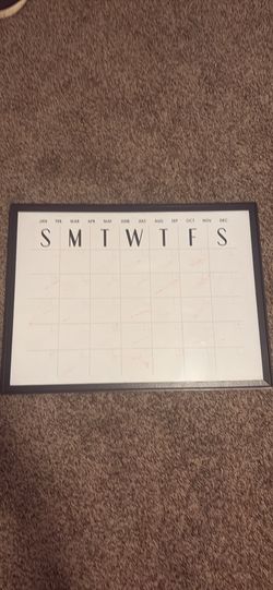 Dry erase calendar
