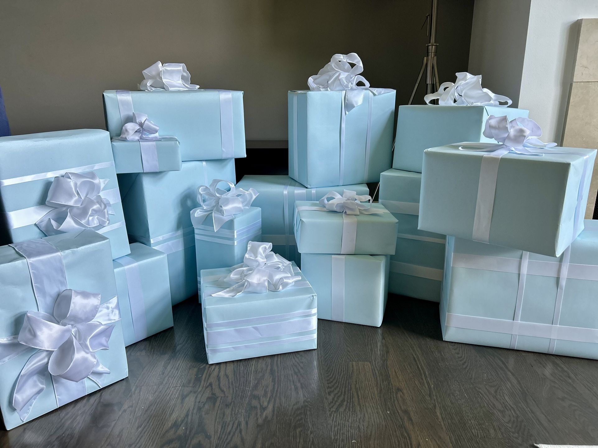 Tiffany Blue Prop Boxes.