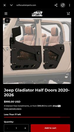 Jeep Wrangler JL Half Doors