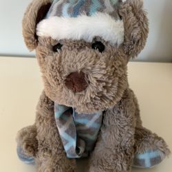 Brown Teddy Bear With Scarf And Hat 