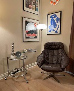 Vintage MCM Swivel Chair Model Silhouette style by H.W.klein for Bramin Møbler c.1960s