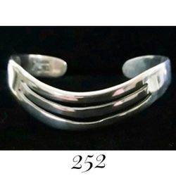 7" x 23mm Solid Sterling Silver Modernist Chevron Cuff Bracelet, Taxco Mex.
