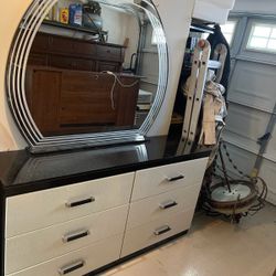 Art Deco Style Dresser With Mirror