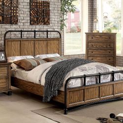 Brand New California King Industrial Style Bed Rustic Chic Barnhouse Farmhouse