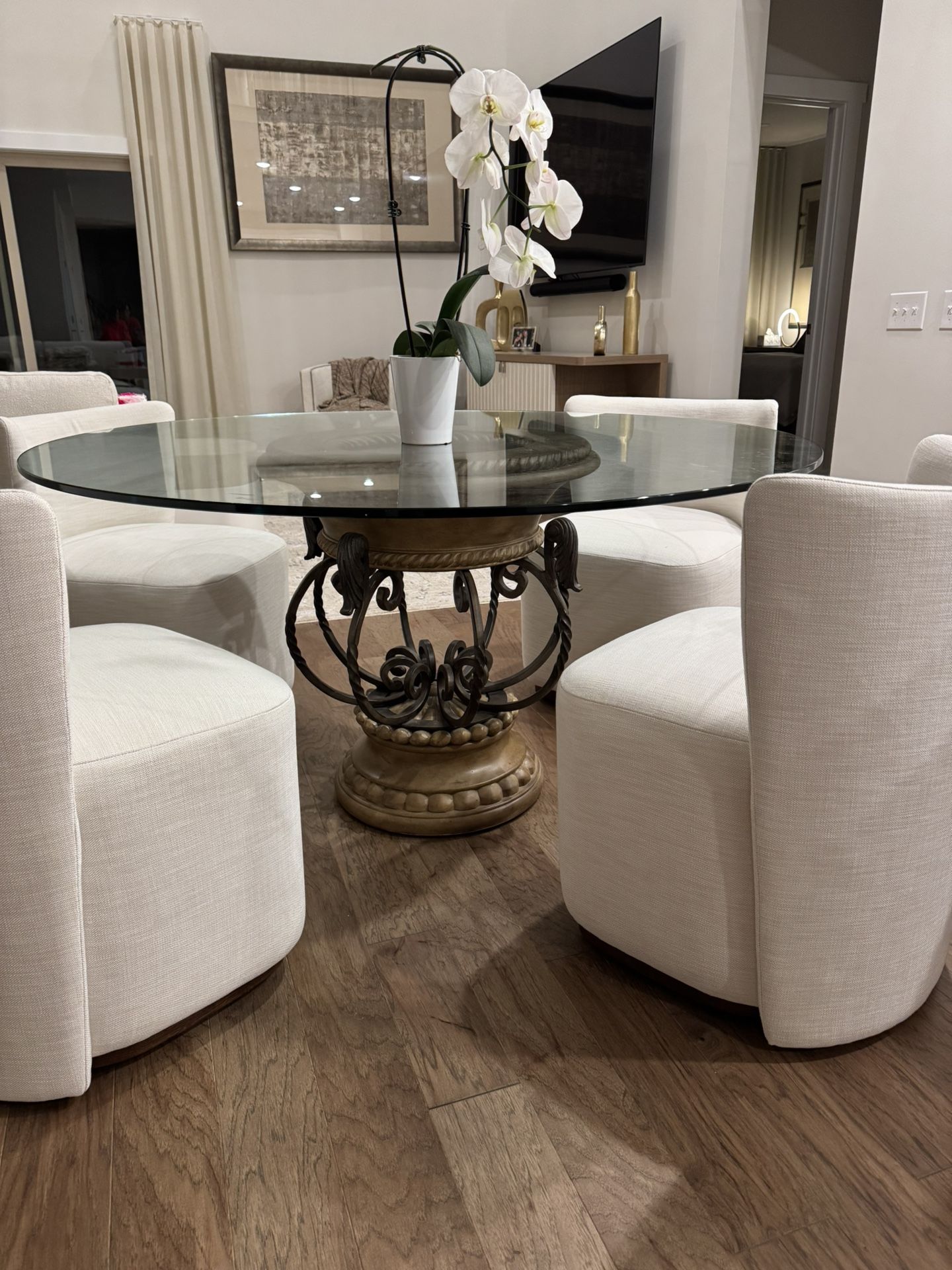 Glass Top Dining Table