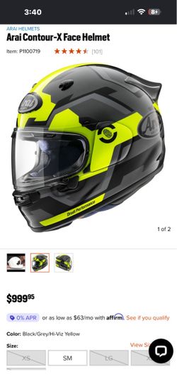 Arai Contour-X Snake or Redface Full-Face Motorcycle Helmet