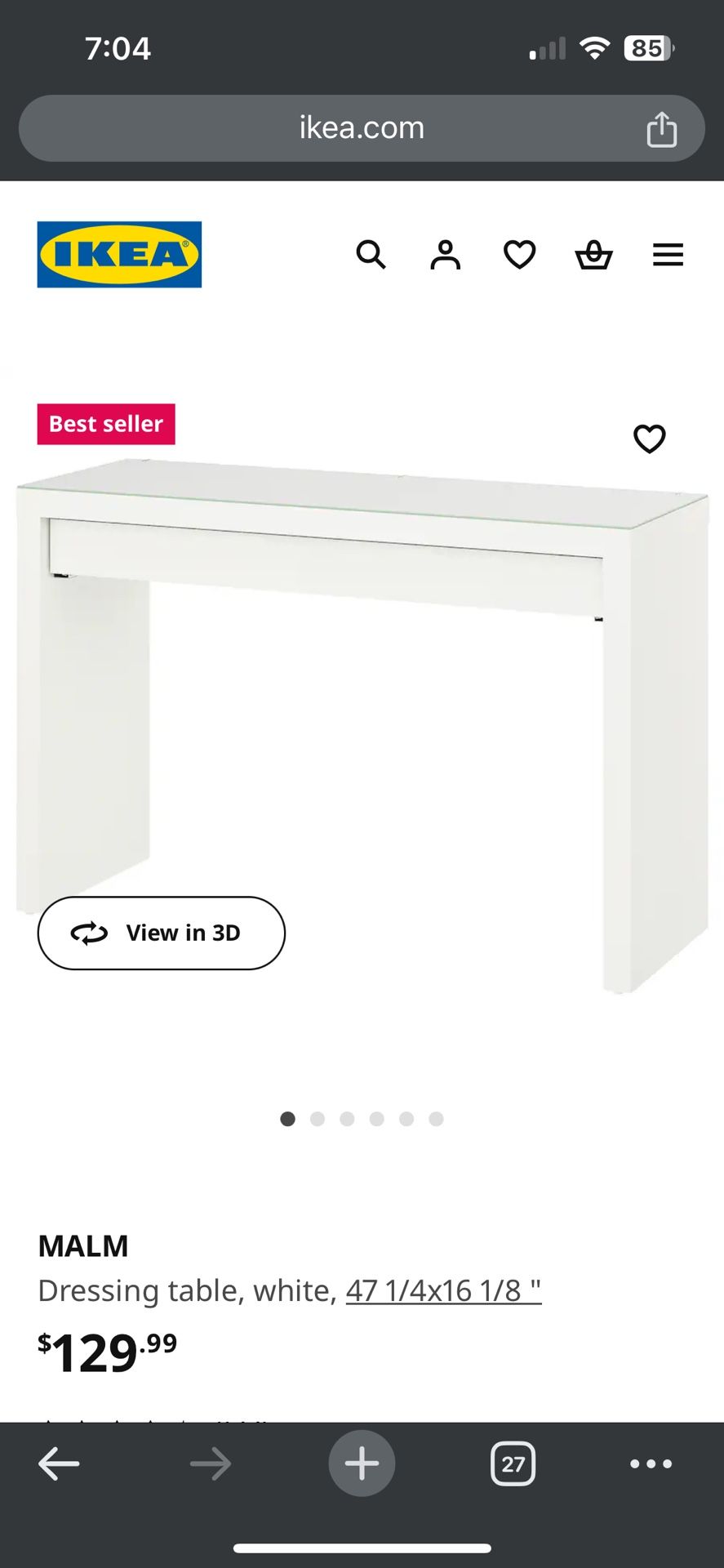 Ikea Dressing Table With A Chair