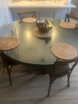 Round Glass Top Dining Table