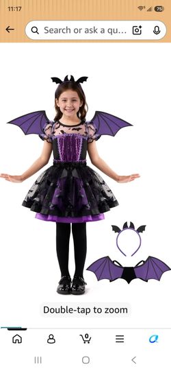 Girls Large Bat Costume $25