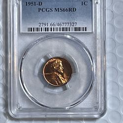 1951-D 1c PCGS MS66RD - Awesome grade with Red designation