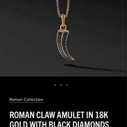ROMAN CLAW AMULET IN 18K GOLD WITH BLACK DIAMONDS