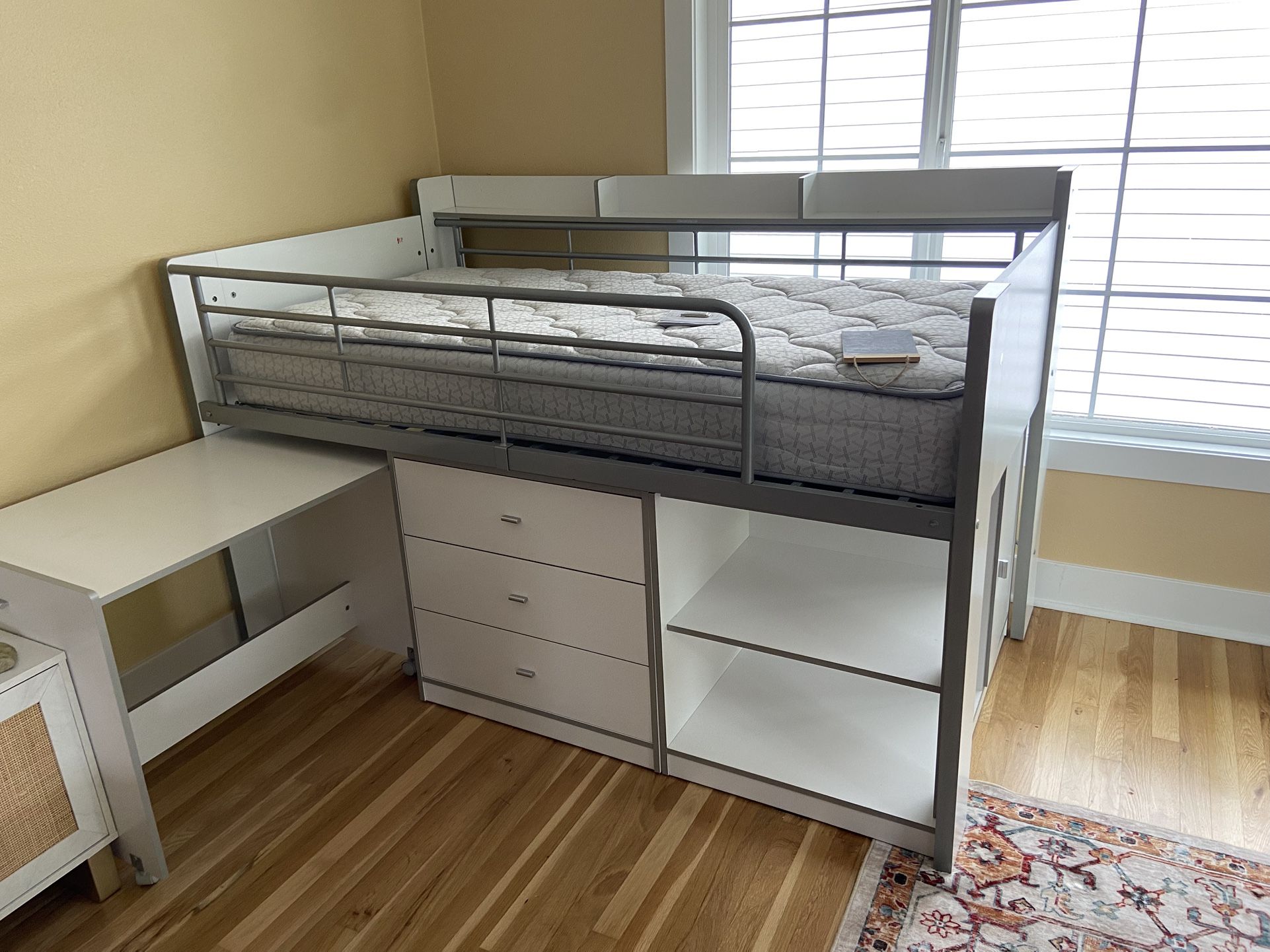 Bunk bed with desk & more.