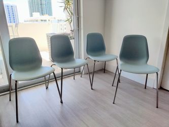 Set of 4 Light Blue Modern Dining Chairs – Miami Beach Style