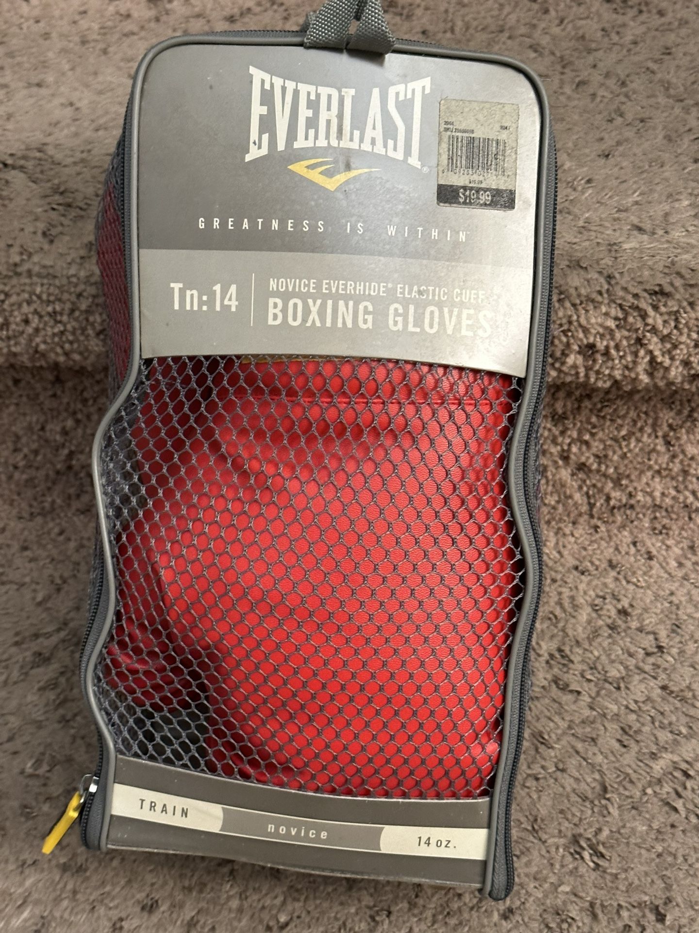 Everlast Novice EverHide, Elastic Cuff Boxing Gloves - 14 Ounce