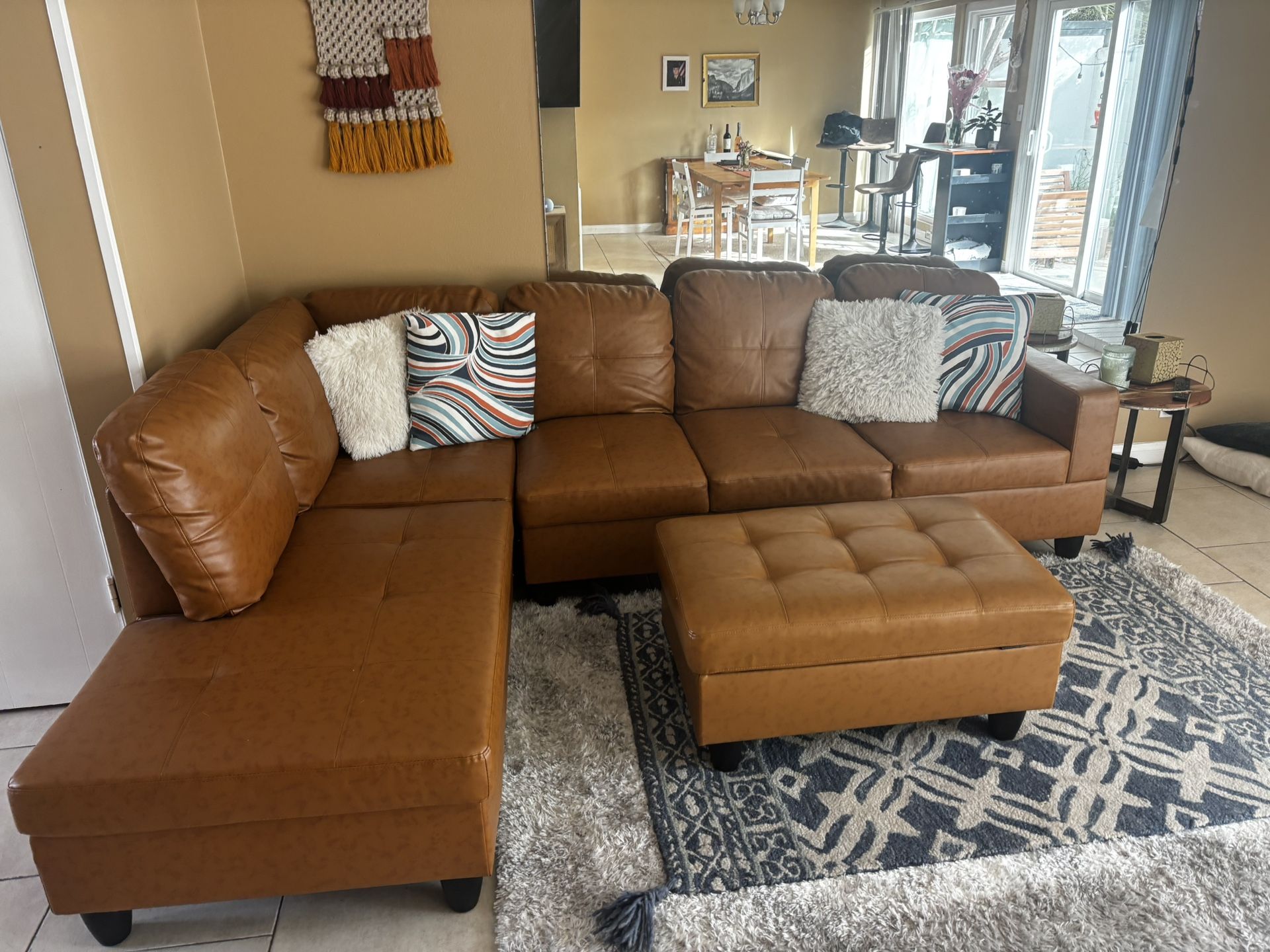 3 Piece Leather Sectional