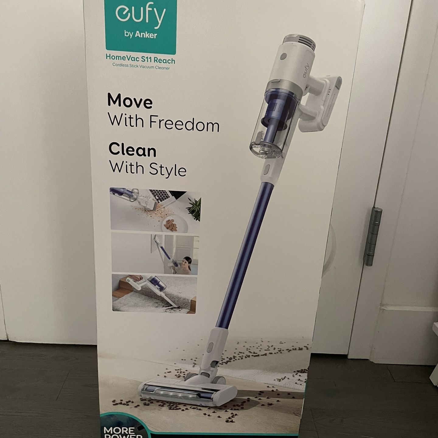 eufy homevac s11 reach cordless stick vacuum in black