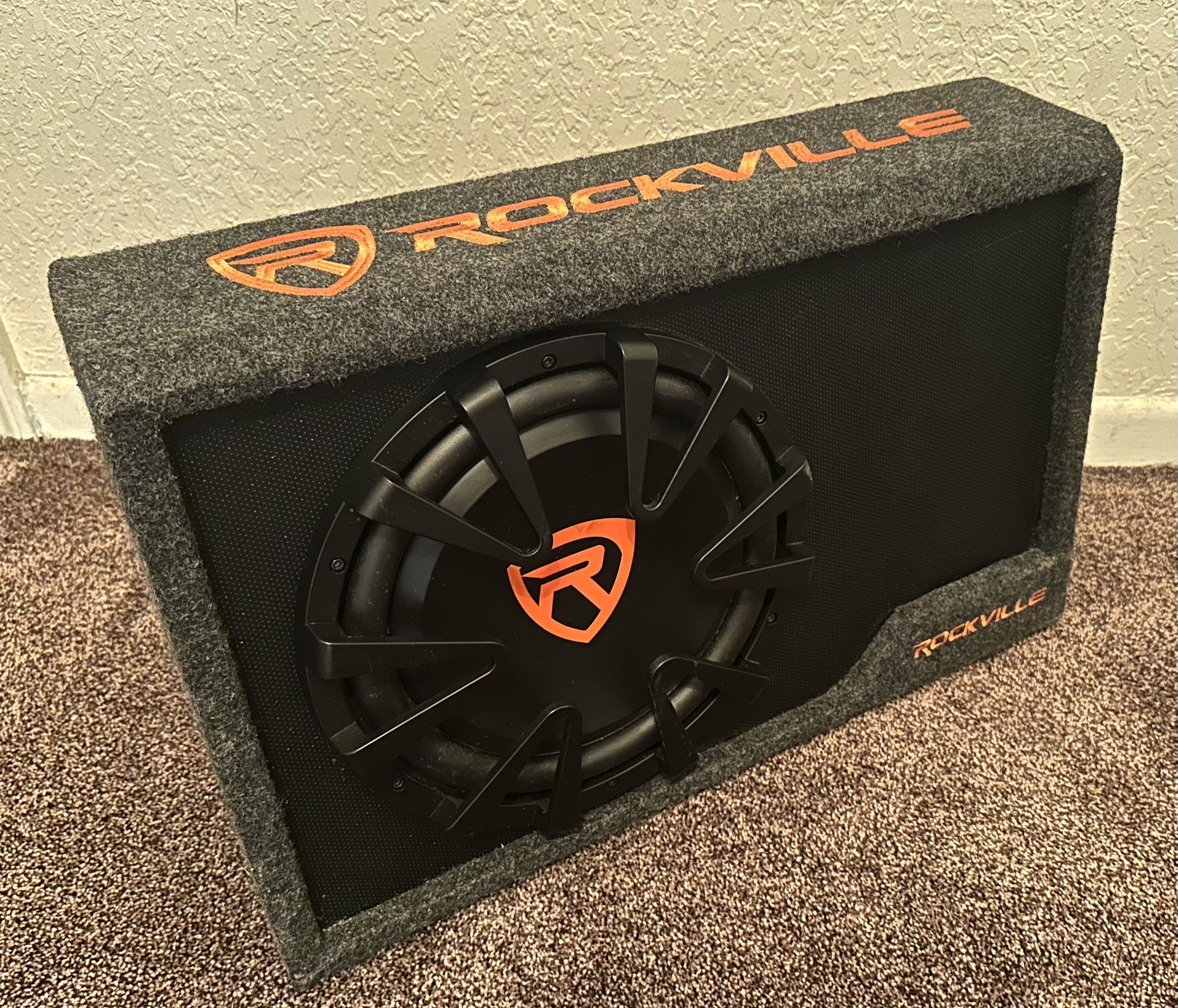 Rockville RWS12CA Slim 1200 Watt 12" Amplified Powered Car Subwoofer Enclosure