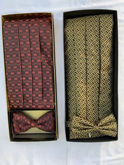 SILK CUMMERBUND WITH BOW TIE