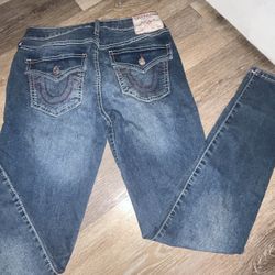 TRUE RELIGION JENNIE MID RISE SUPER T CURVY SKINNY JEAN