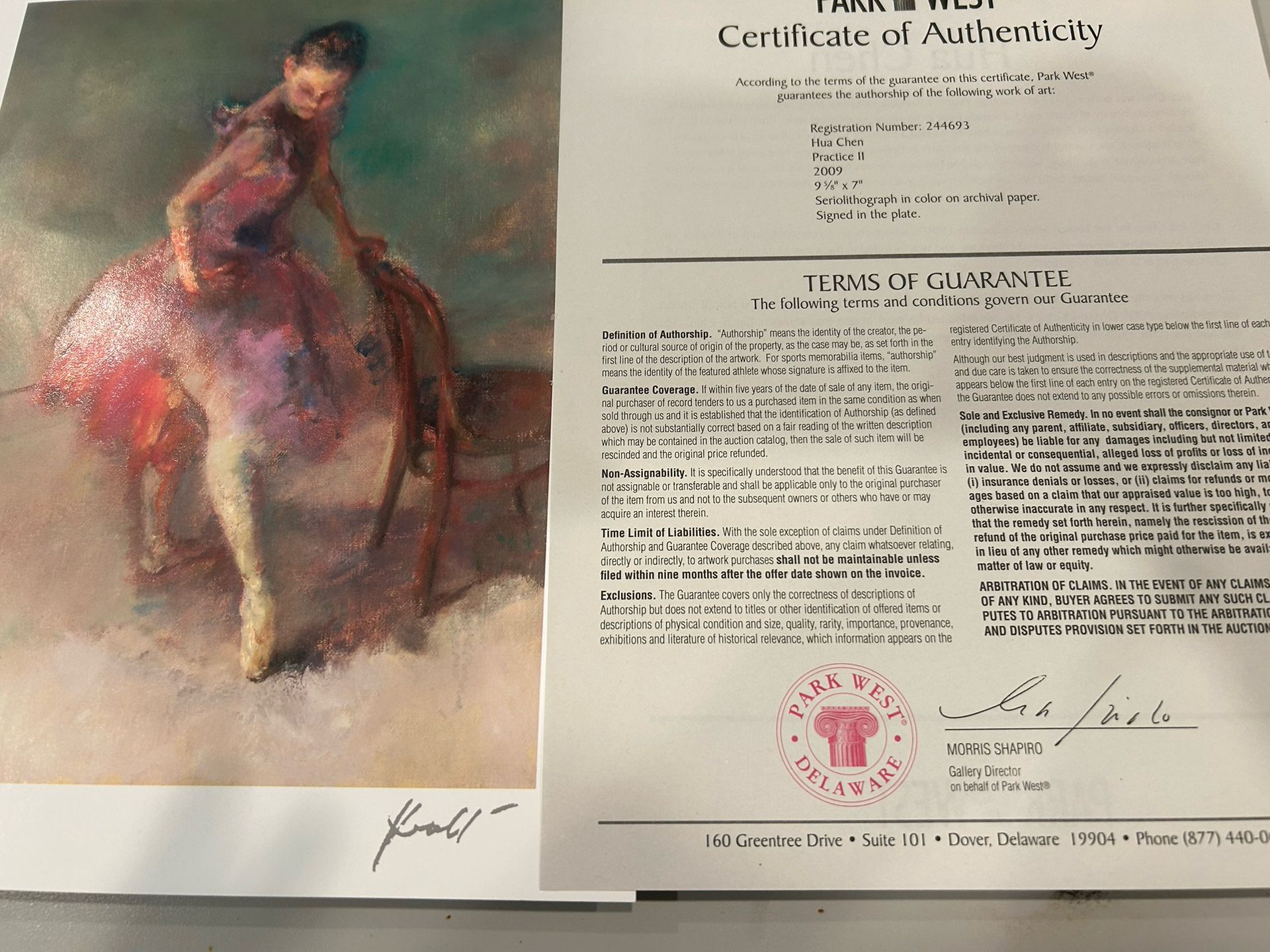 Hue Chen Practice 11 2009 Seriolithograaph Signed In Plate. With Certificate Of Authenticity Pick Up Only