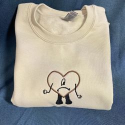 Bad Bunny Sweatshirts | Un Verano Sin Ti Embroidered Sweatshirt 