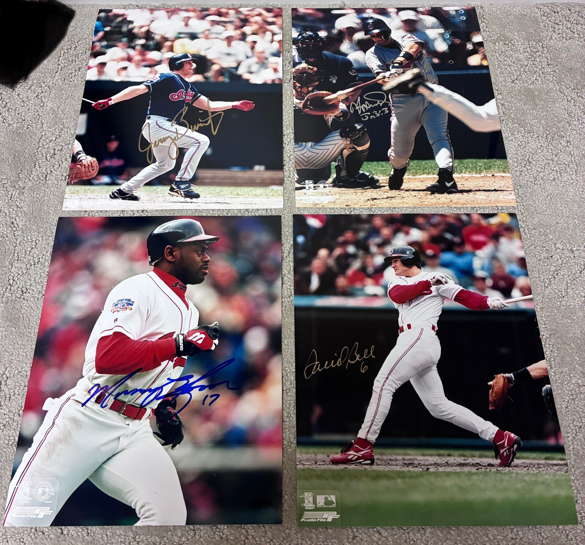 Lot Of 4 Cleveland Indians Autographed 8x10 Photos