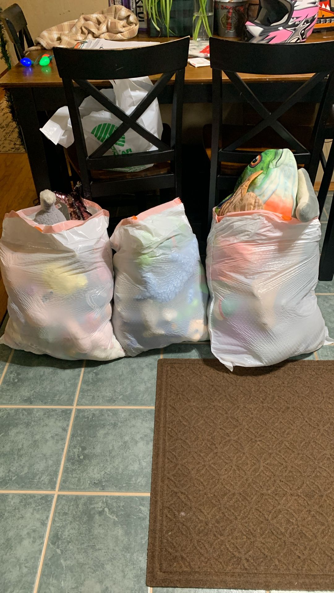 3 Garbage Bags Full Of Stuffed Animals Free