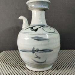 Vintage Chinese Hand Painted Porcelain Wine Jug Ewer