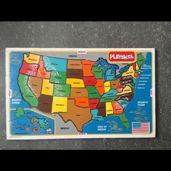 1980’s Playskool Wooden United State Map Puzzle