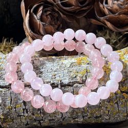 Natural Rose Quartz Strawberry Quartz Bracelets 