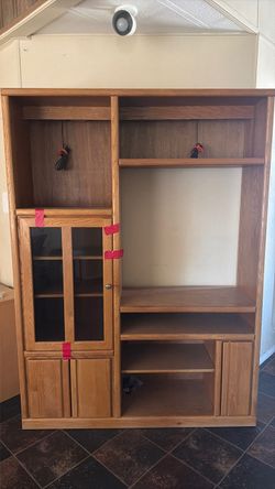 oak wood entertainment center