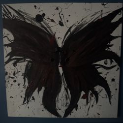 Dark Butterfly with Splatter
