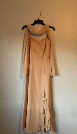 Nude CICCI Evening Dress and Shawl. Size Medium.