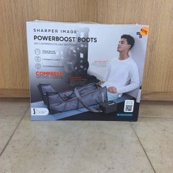 SHARPER IMAGE POWER-BOOST BOOTS AIR COMPRESSION LEG RECOVERY 