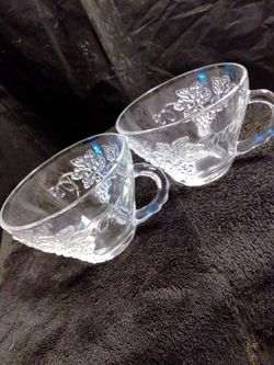 Vintage Clear Glass Tea Cups