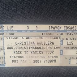 Christina Aguilera Ticket Stub